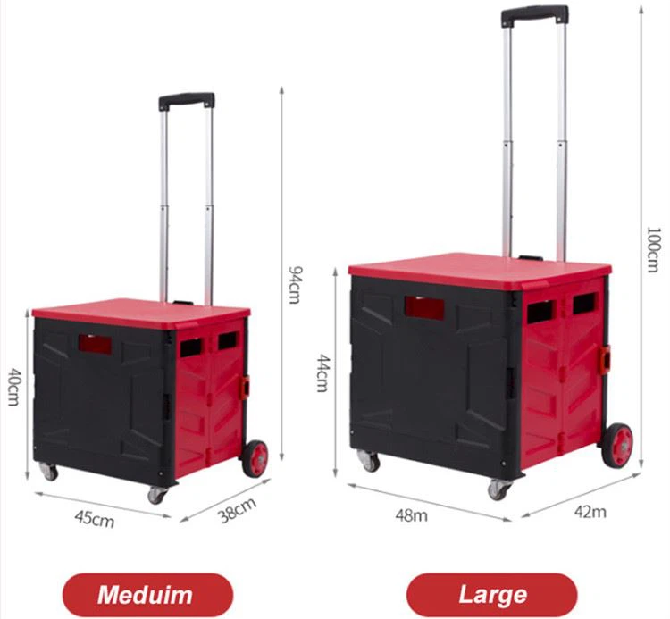 2 In 1 Foldable Shopping Cart With Wheels