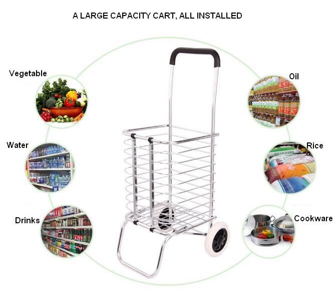 Aluminum Shopping Cart with Swivel Wheels